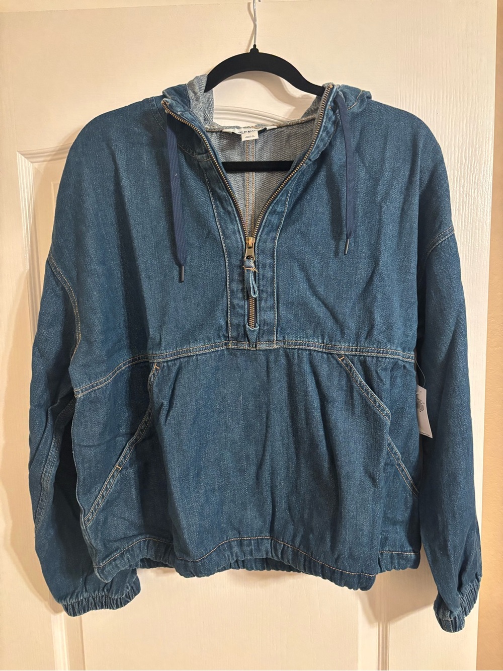 Old Navy Denim Popover Hooded Jacket - Blue